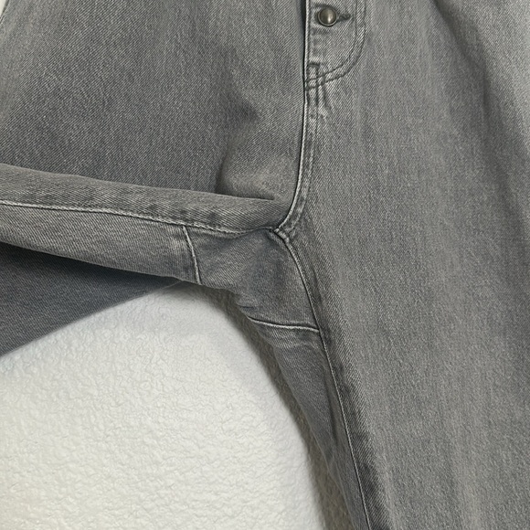 Zara Paperbag Baggy Balloon Leg Grey Button Fly Cotton Denim Jeans Womens Size 6 - Picture 4 of 13